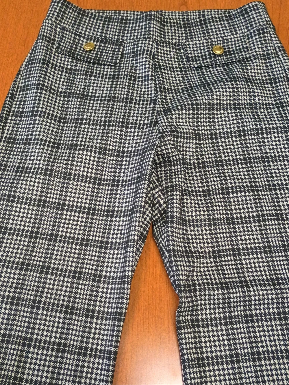 Michael Michael Kors Women’s Houndstooth Plaid Pants Size M Black White Stretch